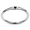 AVECON 925 Sterling Silver Simple Love Heart Design Eternity Birthday Band Ring for Women Size 5