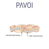 PAVOI 14K Gold Plated Cubic Zirconia Twisted Rope Eternity Band Rose Gold for Women Size 5