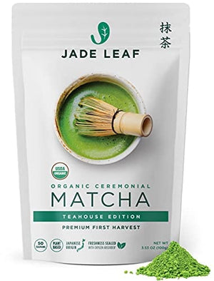 Jade Leaf Organic Matcha Green Tea Powder - Authentic Japanese Origin - Premium First Harvest Ceremonial Grade (3.53 Ounce)