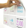 mcSquares Stickies 5in x 5in --6 PACK-- Reusable, Dry-Erase, Adhesive-Free Stickers. Never Buy Single Use Paper Sticky Post-Its Notes Again! Now with Free Wet-Erase Tackie Marker!