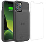 Battery Case for iPhone 12 Pro Max, 6000mAh Slim Portable Protective Extended Charger Cover with Wireless Charging