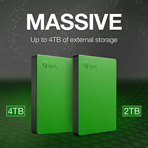 Seagate Game Drive for Xbox 2TB External Hard Drive Portable HDD – Designed for Xbox One (STEA2000403), Green