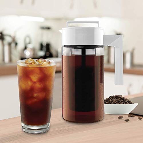 Takeya Patented Deluxe Cold Brew Coffee Maker, One Quart, White