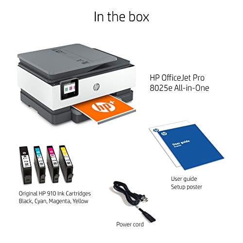 HP OfficeJet Pro 8025e All-in-One Wireless Color Printer for home office, with bonus 6 months free Instant Ink with HP+ (1K7K3A)