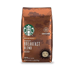 Starbucks Medium Roast Ground Coffee — Breakfast Blend — 100% Arabica — 1 bag (18 oz.)