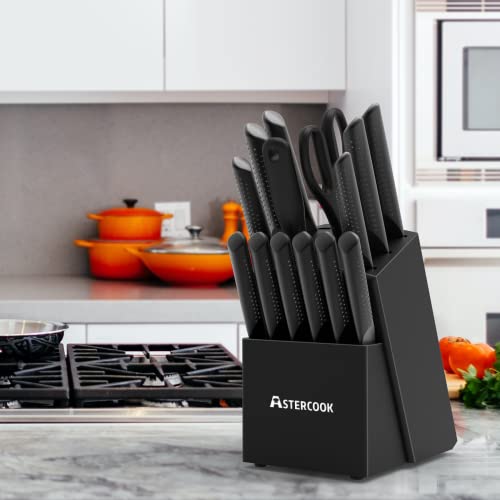 Knife Set, 15 Pieces Chef Knife Set with Block for Kitchen, German Sta –  Foofster LLC