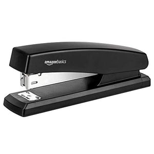 Amazon Basics 10-Sheet Capacity, Non-Slip, Office Stapler with 1000 Staples, Black
