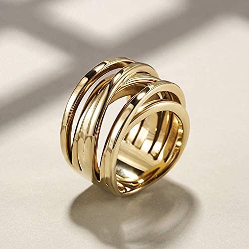 CIUNOFOR 13.7MM Cross Ring Enhancers for Women Statement Engagement Ring Silver Gold Rose Gold Plated Ring