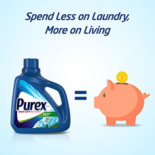 Purex Liquid Laundry Detergent with Crystals Fragrance, Fresh Lavender Blossom, 150 Fluid Ounces, 115 Loads