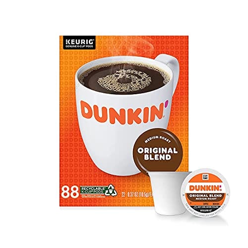 Dunkin' Donuts Coffee, Original Blend Medium Roast Coffee, K Cup Pods for Keurig Coffee Makers, 88 Count