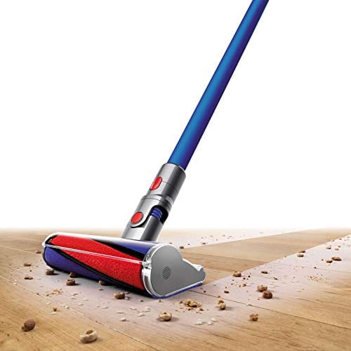 Flagship Dyson V7 Fluffy HEPA Cordless Stick Vacuum Cleaner: Combination/Crevic Tool, 2 Power Modes, 2 Tier Radial Cyclones, No-Touch Dirt Emptying, Docking Station (Blue) + iCarp Sponge Cloth