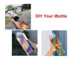 Clear Milk Carton Water Bottle Creative Square Transparent Cup + Straw + Storage Bag (17 oz-)