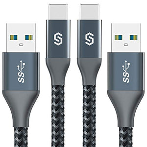 USB Type C Cable, Syncwire [2 Pack, 6Ft] USB 3.0 Fast Charging & Sync Nylon Braided USB A to USB-C Charger Cord for Samsung Galaxy S10/S9/S8 Plus/Note 9/8, Nintendo Switch, LG V30, V20, G6, G5