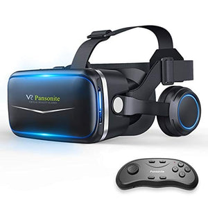 Pansonite VR Headset with Remote Control, 3D Glasses Virtual Reality Headset for VR Games & 3D Movies, Eye Care System