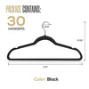 Utopia Home Premium Velvet Hangers - Pack of 30-360-degree rotatable Hook - Durable & Slim - Non Slip Hangers for Coat Hangers - Pant Hangers - Black