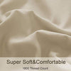 SONORO KATE Bed Sheet Set Super Soft Microfiber 1800 Thread Count Luxury Egyptian Sheets 16-Inch Deep Pocket，Wrinkle -4 Piece (Beige, Queen)