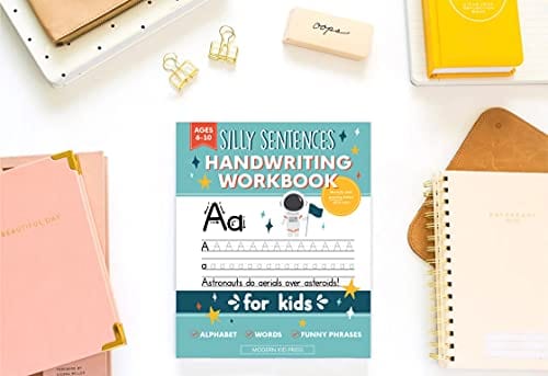 Handwriting Practice Book for Kids (Silly Sentences): Penmanship and Writing Workbook for Kindergarten, 1st, 2nd, 3rd and 4th Grade: