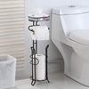 SunnyPoint Bathroom Heavyweight Toilet Tissue Paper Roll Storage Holder Stand with Reserve and Shelve, The Reserve Area Has Enough Space to Store Mega Rolls. (ORB)