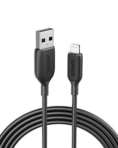 Anker Powerline III Lightning Cable 6 Foot iPhone Charger Cord MFi Certified for iPhone 11 Pro Max, 11 Pro, X, Xs, Xr, Xs Max, 8, 8 Plus, 7, 7 Plus, 6 and More, Ultra Durable (Black)
