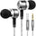 sephia SP3060 Earbuds, Wired in-Ear Headphones with Tangle-Free Cord, Noise Isolating, Bass Driven Sound, Metal Earphones, Carry Case, Ear Bud Tips