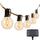 29Feet Solar String Lights Outdoor G40 Patio Lights with 25 LED Shatterproof Bulbs, 4 Light Modes, Weatherproof Hanging Lights