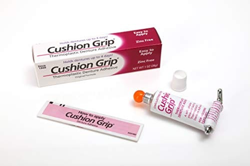 Cushion Grip - a Soft Pliable Thermoplastic for Refitting and Tightening Dentures 1 Oz (28 Grams)