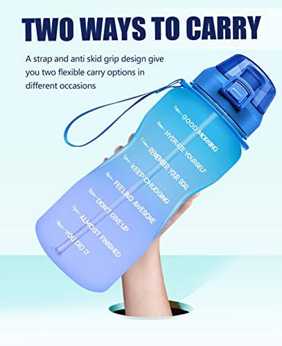 Fidus Large Half Gallon/64oz Motivational Water Bottle with Time Marker & Straw,Leakproof Tritan BPA Free Water Jug,Ensure You Drink Enough Water Daily for Fitness-Yellow/Pink Gradient