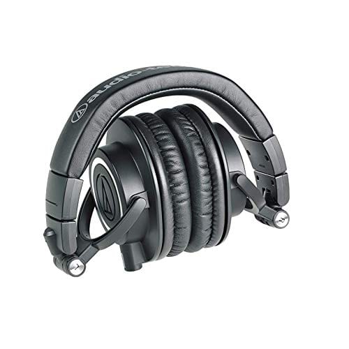 Audio-Technica ATH-M50X Professional Studio Monitor Headphones, Black, Professional Grade, Critically Acclaimed, with Detachable Cable