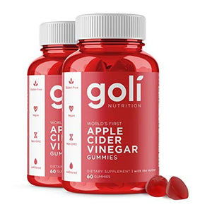 Apple Cider Vinegar Gummy Vitamins by Goli Nutrition - 2 Pack - (120 Count, Organic, Vegan, Gluten-Free, Non-GMO, with
