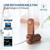 JISULIFE Handheld Mini Fan, 3 IN 1 Hand Fan, Portable USB Rechargeable Small Pocket Fan, Battery Operated Fan [14-21 Working Hours] with Power Bank, Flashlight Feature for Women,Travel,Outdoor-Brown