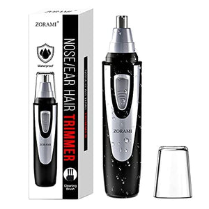 Ear and Nose Hair Trimmer Clipper - 2021 Professional Painless Eyebrow & Facial Hair Trimmer for Men Women, Battery-Operated Trimmer with IPX7 Waterproof, Dual Edge Blades for Easy Cleansing Black