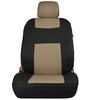 BDK PolyPro Car Seat Covers Full Set in Beige on Black – Front and Rear Split Bench Protection, Easy Install with Two-Tone Accent