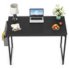 CubiCubi Computer Desk 32" Study Writing Table for Home Office, Modern Simple Style PC Desk, Black Metal Frame, Black