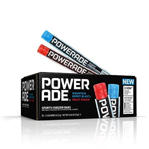 POWERADE Sports Freezer Bars, 1.5 oz – Refreshing Ice Pops with Electrolytes B Vitamins – Naturally Flavored with other Natural Flavors, Mountain Berry Blast and Fruit Punch, 70 Count