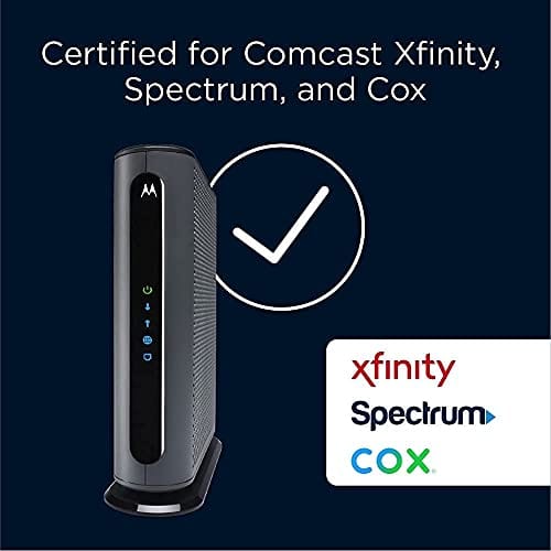 Motorola MB8611 DOCSIS 3.1 Cable Modem, 6 Gbps Max Speed. Approved for Comcast Xfinity Gigabit, Cox Gigablast, Spectrum
