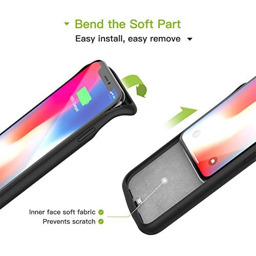 Battery Case for iPhone X/XS, 4000mAh Portable Protective Charging Case Extended Rechargeable Battery Pack Charger Case