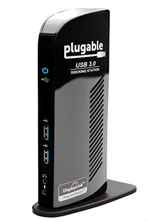 Plugable USB 3.0 Universal Laptop Docking Station Dual Monitor for Windows and Mac (Dual Video: HDMI and DVI/VGA/HDMI