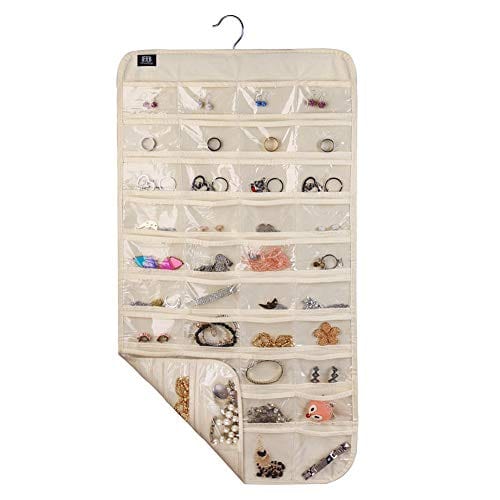 BB Brotrade HJO80 Hanging Jewelry Organizer,80 Pocket Organizer for Holding Jewelries(Beige)