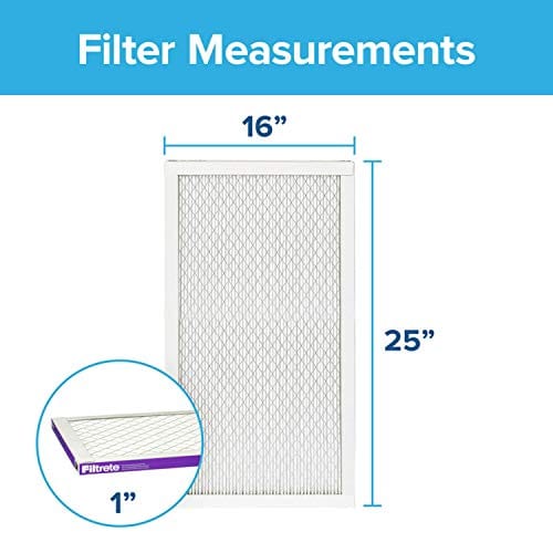 Filtrete 16x25x1, AC Furnace Air Filter, MPR 1500, Healthy Living Ultra Allergen, 2-Pack (exact dimensions 15.69 x 24.69 x 0.78)