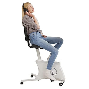 FLEXISPOT Sit2Go Desk Chair Adjustable Exercise Workstation Cycle Desk Bike for Home and Office, White