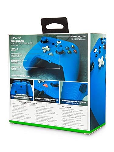 PowerA Enhanced Wired Controller for Xbox - Blue, Gamepad, Wired Video Game Controller, Gaming Controller, Xbox Series X|S, Xbox One - Xbox Series X