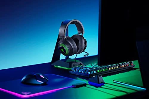 Razer Kraken Ultimate RGB USB Gaming Headset: THX 7.1 Spatial Surround Sound - Chroma RGB Lighting - Retractable Active Noise Cancelling Mic - Aluminum & Steel Frame - for PC & Mac - Classic Black