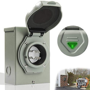 30 Amp Power Inlet Box, NEMA 3R Power Inlet Box, NEMA L14-30P PB30 Power Inlet Box, 125/250 Volt, 7500 Watts Generator Transfer Switch