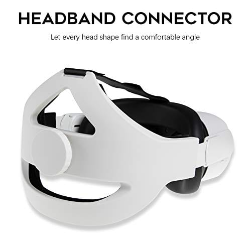 Orzero Adjustable Headband Compatible for Oculus Quest 2 with Head Cushion, Replacement for Elite Strap Comfortable Protective Head Strap Reduce Pressure - White