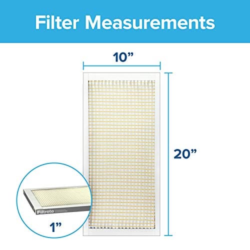 Filtrete 10x20x1, AC Furnace Air Filter, MPR 300, Clean Living Basic Dust, 6-Pack (exact dimensions 9.81 x 19.81 x 0.81)