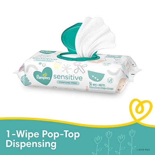 Pampers Choose Your Count, Sensitive Water Based Baby Diaper Wipes, Hypoallergenic and Unscented, (Packaging May Vary) White, 336 Count