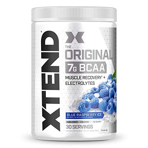 XTEND Original BCAA Powder Blue Raspberry Ice - Sugar Free Post Workout Muscle Recovery Drink with Amino Acids - 7g BCAAs for Men & Women - 30 Servings