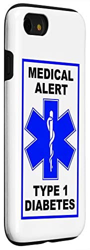 iPhone SE (2020) / 7 / 8 Medical Alert Type 1 Diabetes Blue Case