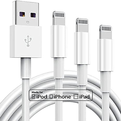 3 Pack Apple MFi Certified iPhone Charger Cable 6ft, Apple Lightning to USB Cable Cord 6 Foot, 2.4A Fast Charging,Apple Phone Long Chargers for iPhone 12/11/11Pro/11Max/ X/XS/XR/XS Max/8/7/6/5S/SE