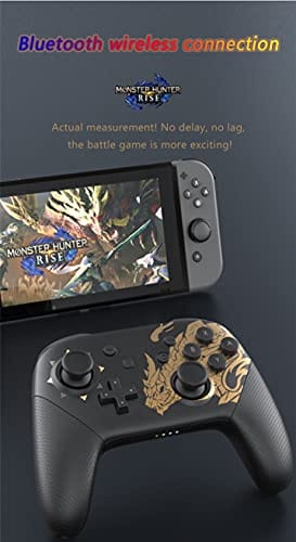 Switch Pro Controller, Enhanced Wireless Controller with Dual Vibration, Adjustable Turbo, Wake Up & Screenshot Function